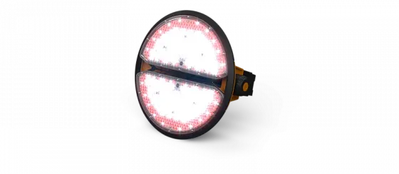 Фитосветильник ECOLED-BIO-600W-xx F-MOON, ECOLED-BIO-600W F-MOON в работе: светящаяся плата и кронштейн крепления