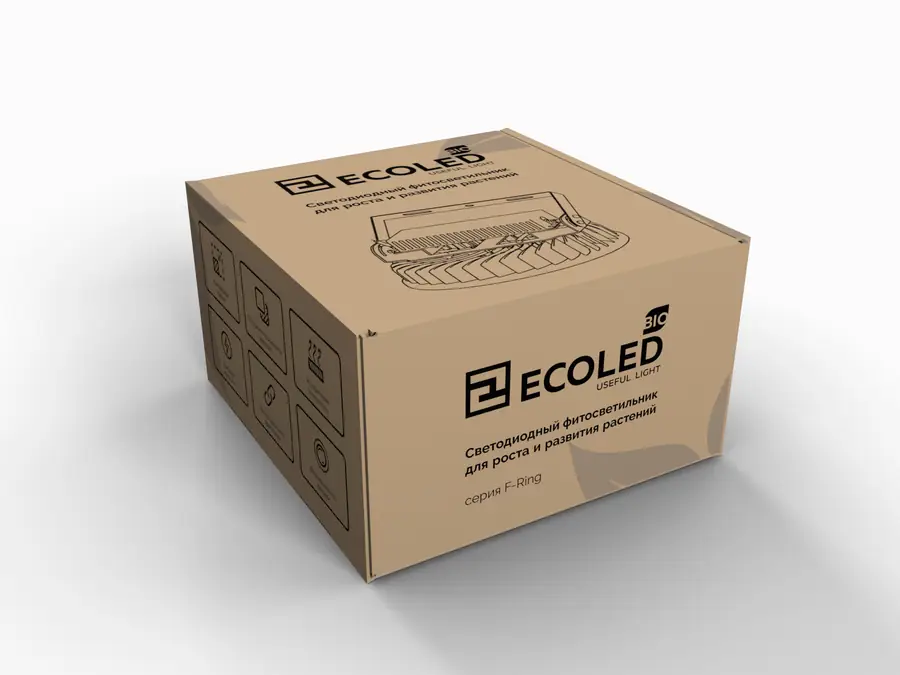 Фитосветильник ECOLED-BIO-240W-xx F-Ring, F-RING packaging, 360°