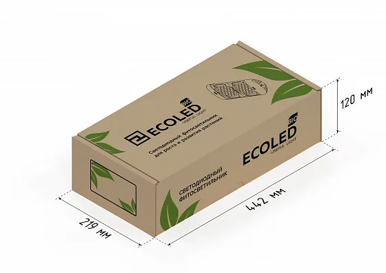 Фитосветильник ECOLED-BIO-56-80W-xx F-UniversaLED, packaging dimensions