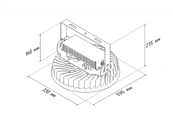 Фитосветильник ECOLED-BIO-240W-xx F-Ring, dimensional drawing